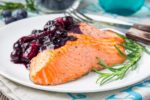 Salmon And Blueberries Horiz