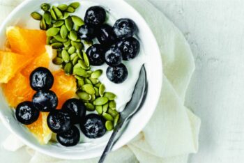 ​Greek Yogurt with Oranges, Blueberries & Pumpkin Seeds