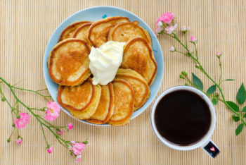 Seed Pancakes with Coconut Whipped Topping